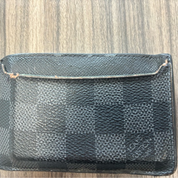 100% Authentic LOUIS VUITTON Damier Graphite Pattern Card Holder 2018 Collection - Picture 3 of 4